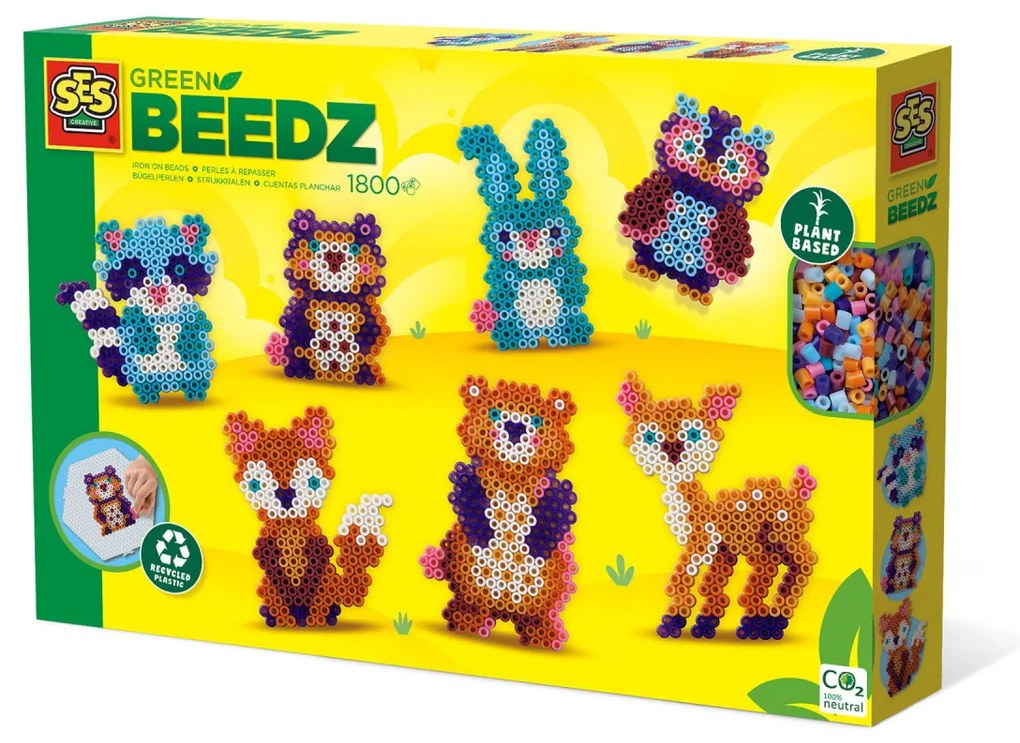 Set creativ Green Beedz – Margele de calcat Animale din padure