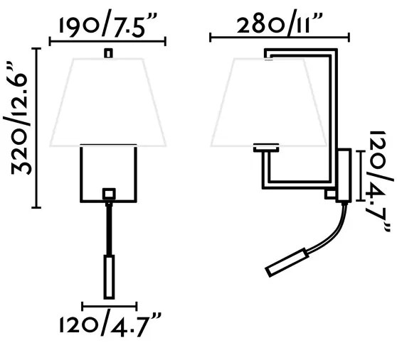 Aplica perete cu reader LED design clasic FRAME nickel/alb