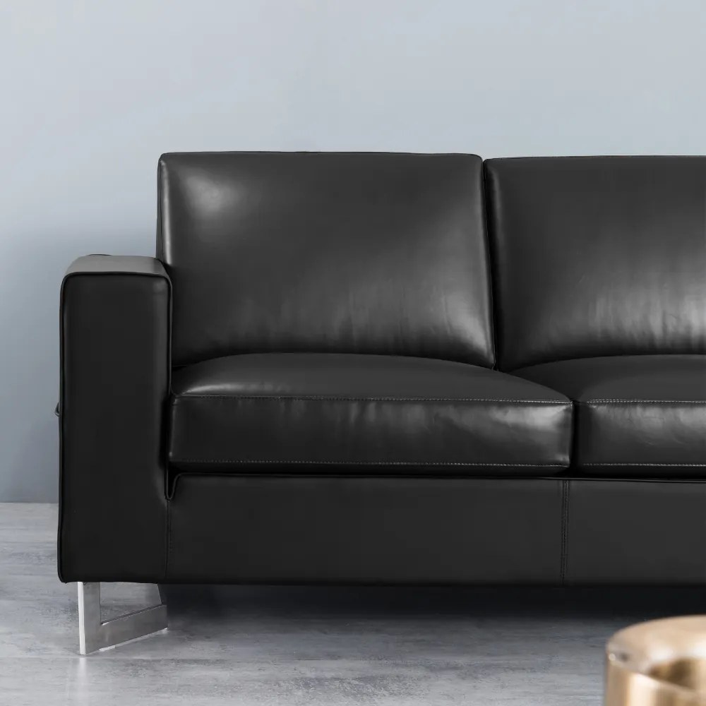 Canapea Herold, cu trei locuri, neagra