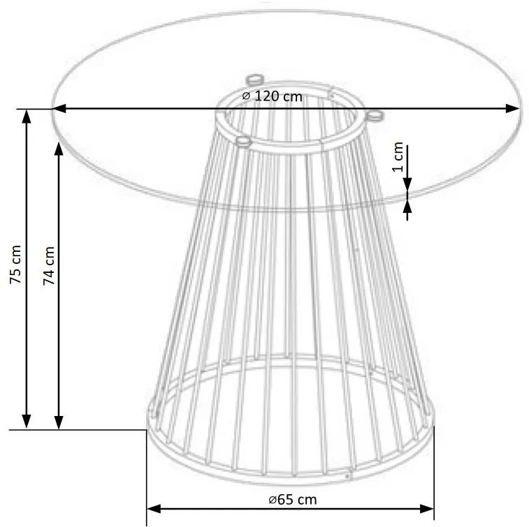 Masa Liverpool sticla - d120xh75 cm