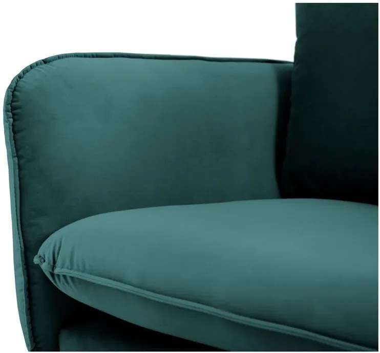 Canapea cu tapițerie din catifea Cosmopolitan Design Florence, verde petrol, 160 cm