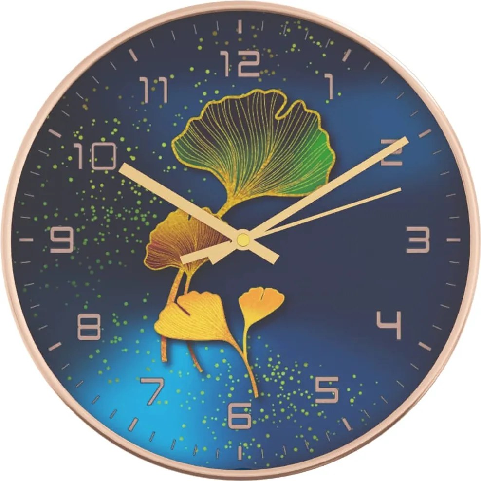 vidaXL Ceas de perete auriu și albastru Ø29,5 cm polistiren și sticlă
