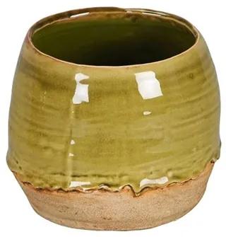 Ghiveci Pottery din ceramica, verde, 17x16 cm