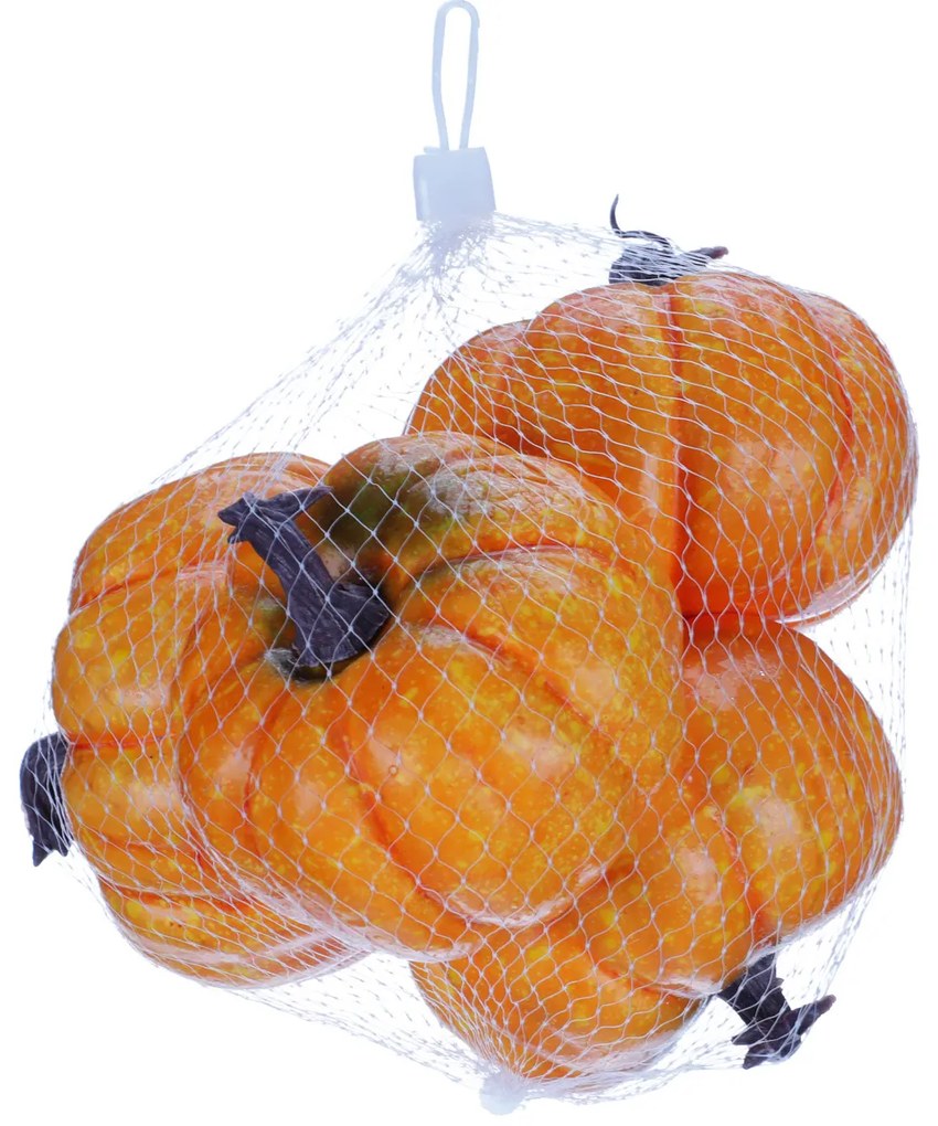 Decorațiuni de toamnă Set de dovleci din plastic10 x 7 cm, 4 bucăți