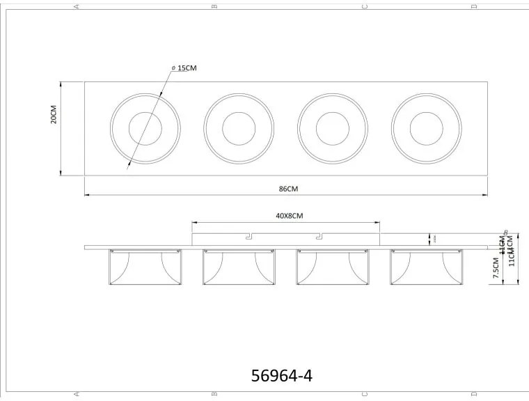 Plafoniera LED negru sampanie RAYMOND 4L