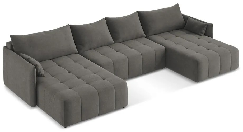 Colțar gri închis extensibil/cu spațiu de depozitare (în formă de "U") Moku – Makamii