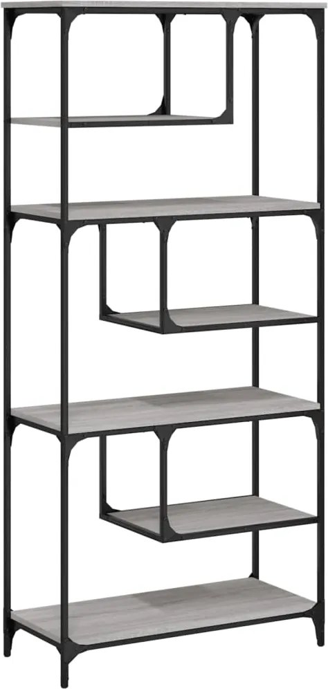vidaXL Bibliotecă, sonoma gri, 81x36x176 cm, lemn compozit
