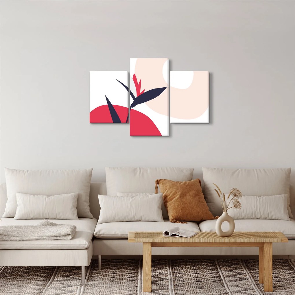 Tablou - Abstracție florală roz N⁰1 (90x60 cm)