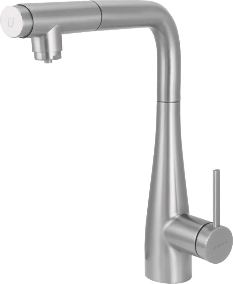 🚰 Baterie bucătărie ERIDAN, cu racord filtru de apă & pipă extractibilă, finisaj oțel șlefuit – Cod BRE_F75M