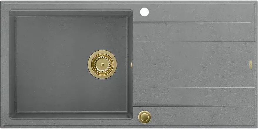 Chiuveta compozit incastrata Quadron Unique Evan 146 XL gri - auriu 100x50 cm
