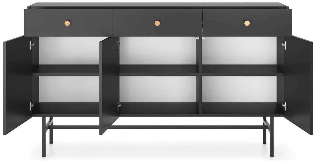 Comodă Desanta 3D3SZ (negru). 1082791
