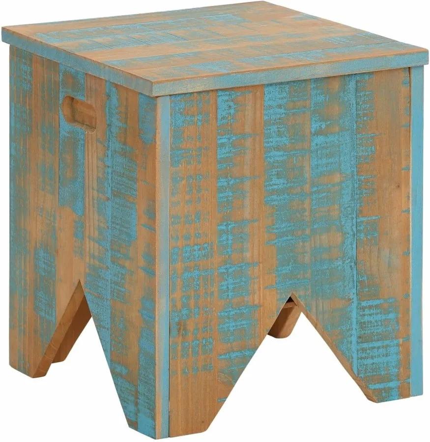 Scăunel cu spațiu de depozitare din lemn masiv de pin Støraa Marilyn, turcoaz