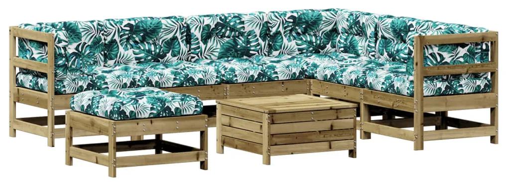 3250563 vidaXL Set mobilier de grădină cu perne, 8 piese, lemn de pin tratat