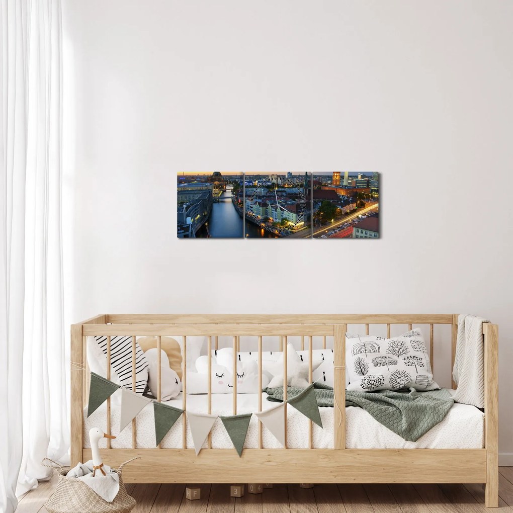 Tablou cu Berlin (cu ceas) (90x30 cm)