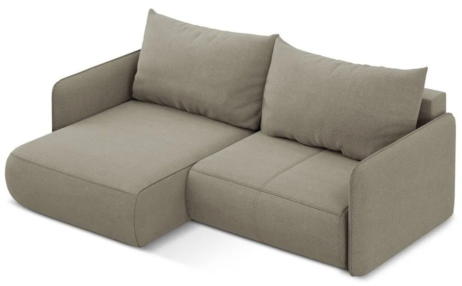 Colțar bej extensibil/cu spațiu de depozitare (cu colț pe partea stângă) Nanea – Makamii