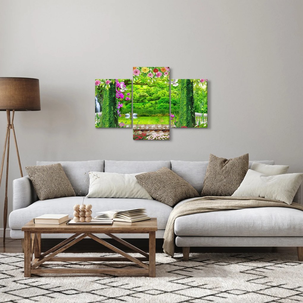 Tablou - Grădina magică cu lebede (90x60 cm)
