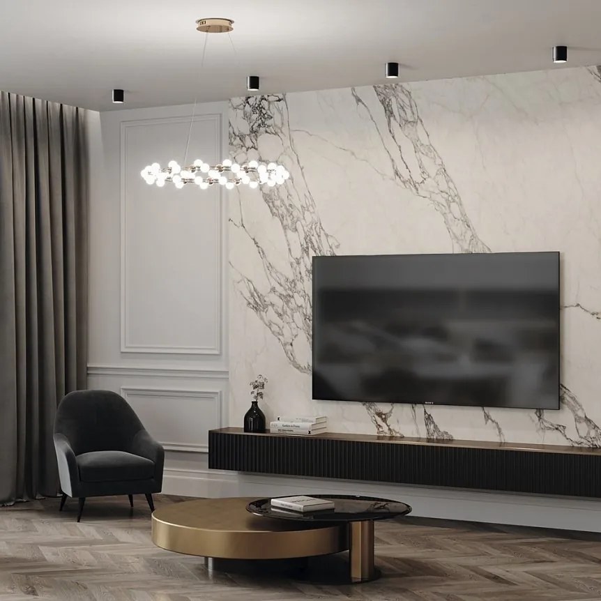 Spot aplicat minimalist design tehnic Polar negru