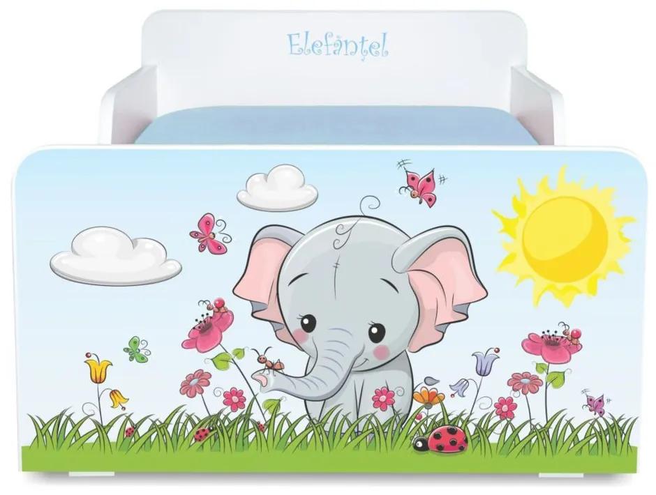 Pat copii Elefantel 2-12 ani cu sertar si saltea