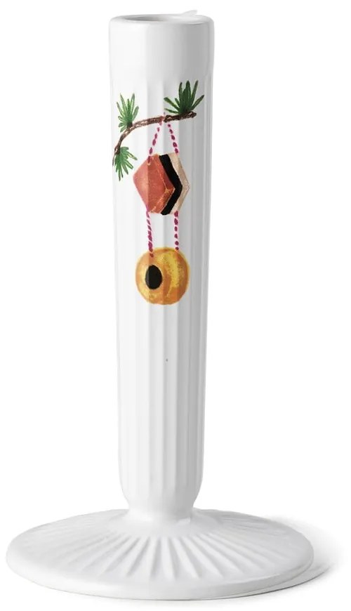 Sfeșnic alb de Crăciun din ceramică Kähler Design Hammershøi, înălțime 16 cm