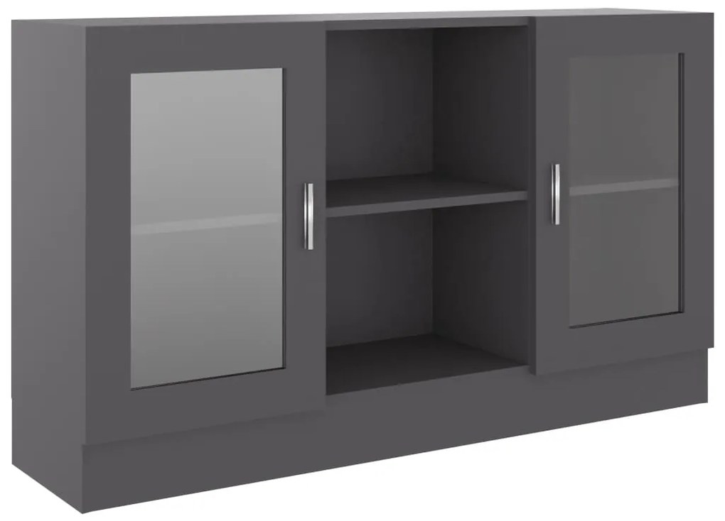 802788 vidaXL Dulap cu vitrină, gri, 120 x 30,5 x 70 cm, PAL