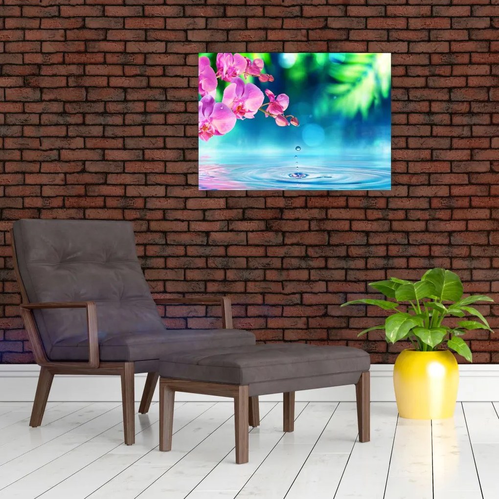 Tablou pe sticlă - Orhidee (70x50 cm)