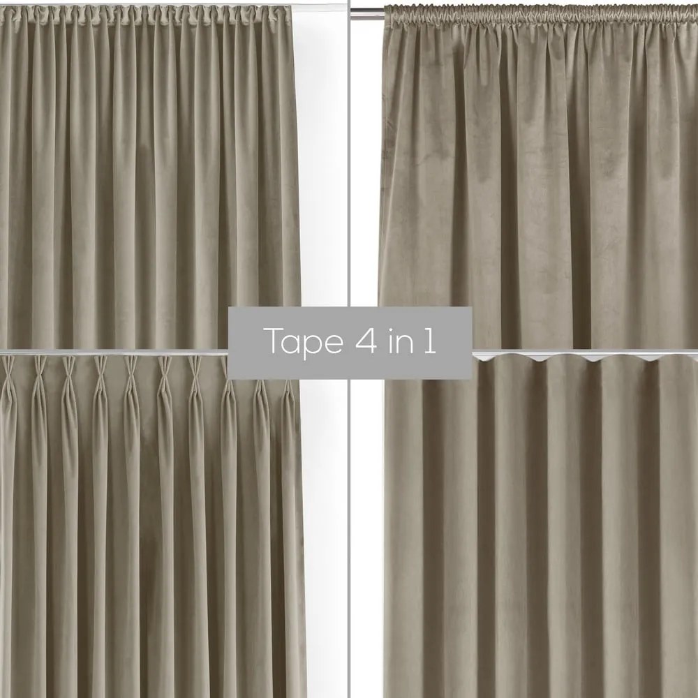 Draperie bej dimout (semi-opacă) din catifea 200x225 cm Velto – Filumi