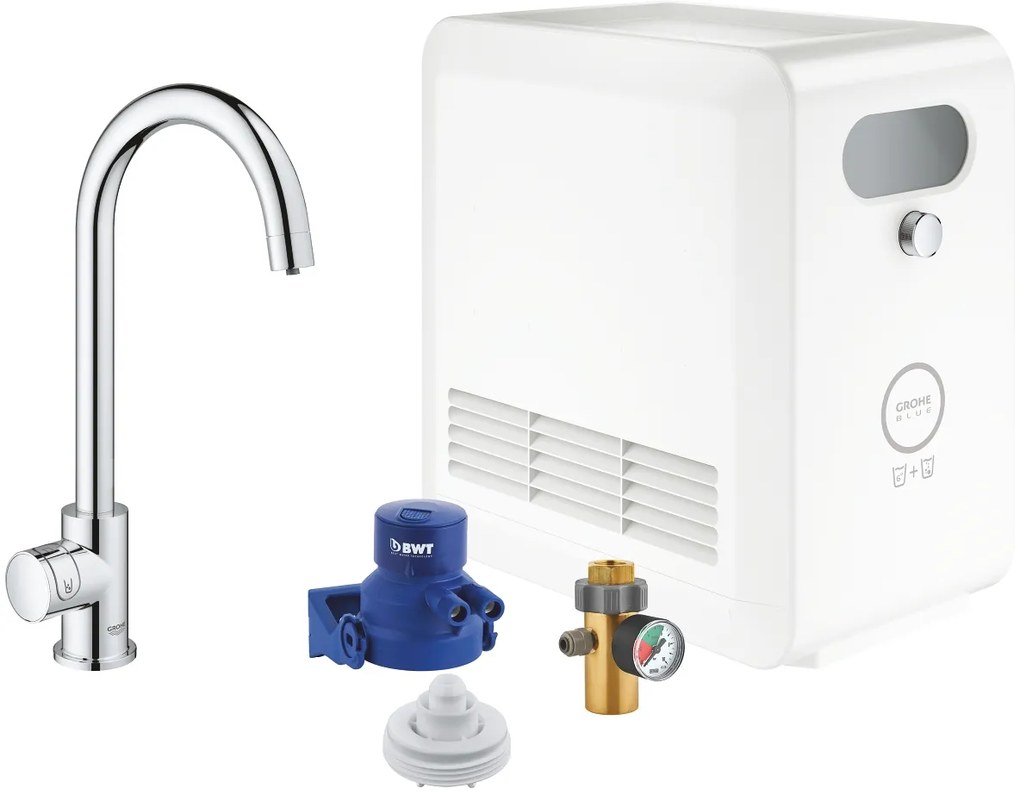 Grohe Blue set starter cu baterie bucătărie pe picior StarLight Chrome 31302002