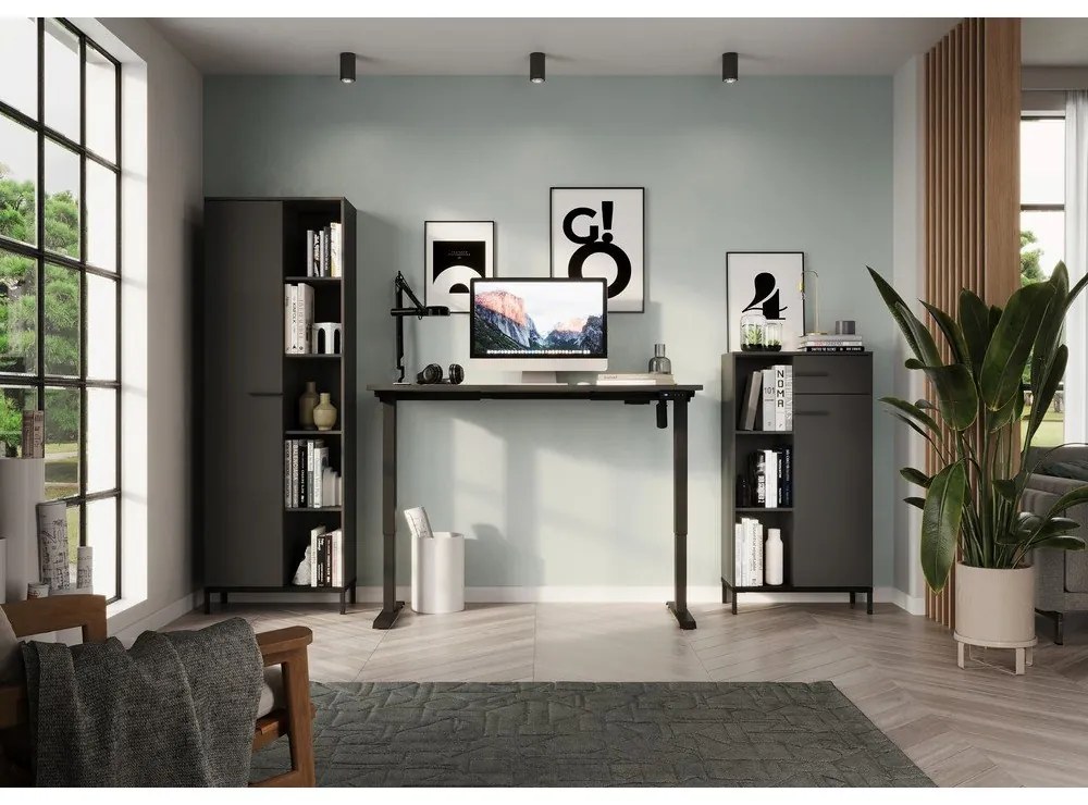 Bibliotecă gri antracit 64x120x34 cm Rovigo – Germania