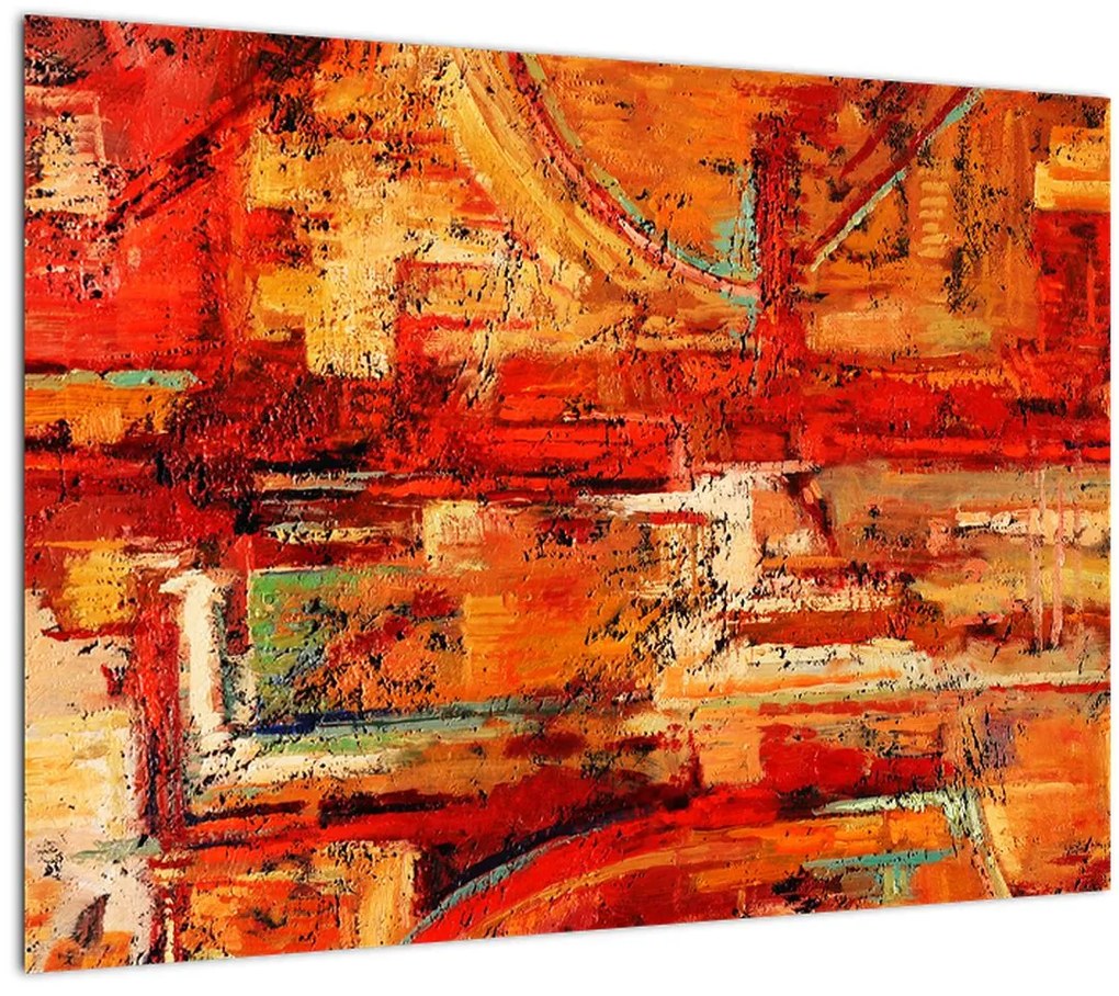 Tablou pe sticlă cu pictură pe pereți (70x50 cm)