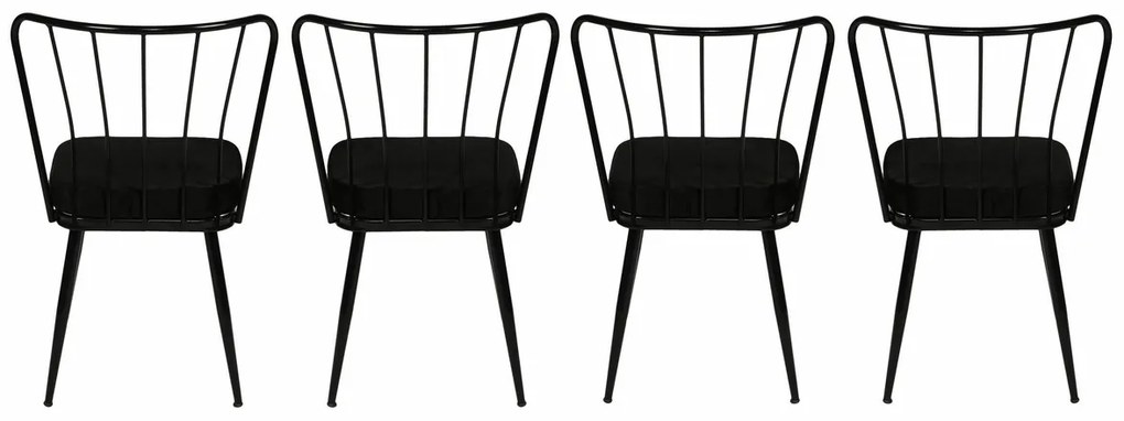 Set de scaune de sufragerie Yildiz Black, 4 buc., 4 buc