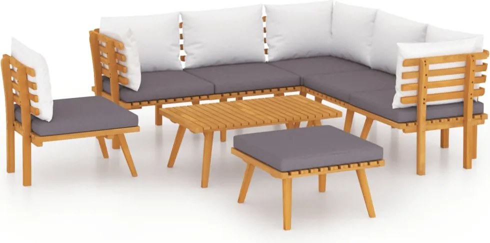 vidaXL Set mobilier de grădină cu perne, 8 piese, lemn masiv acacia