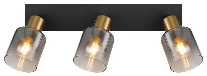 Plafoniera 3L design modern Hollsy negru, auriu