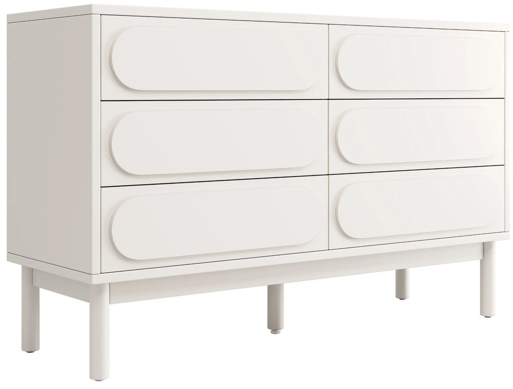 Dulap alb pentru sufragerie cu 6 sertare încăpătoare, Alb | Aosom Romania