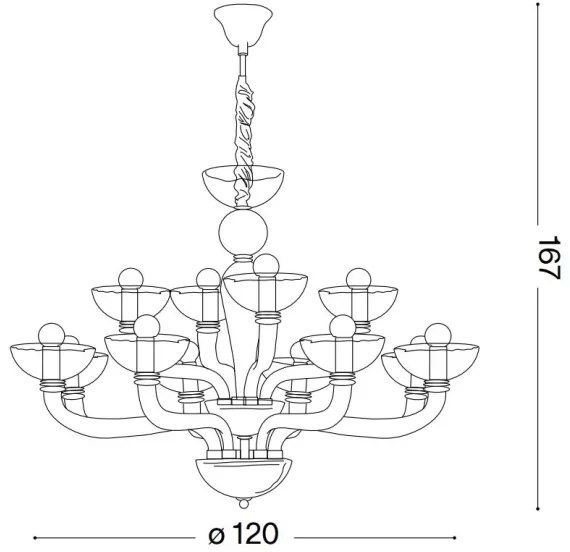 Lustră pe cablu Ideal Lux CASANOVA 16×E14/40W/230V