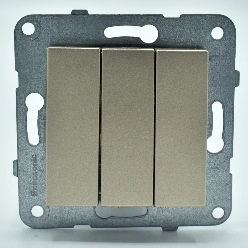 Intrerupator triplu, 10A, IP20, Bronz, Panasonic Arkedia Slim/Karre Plus