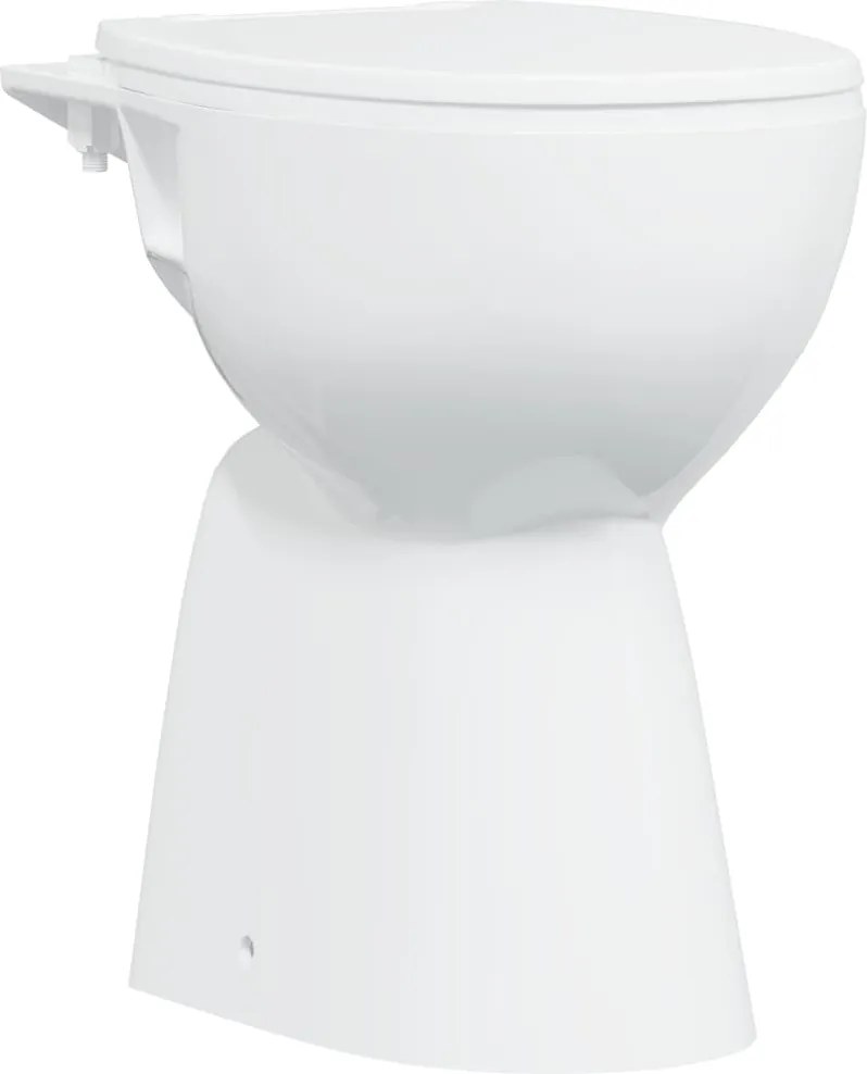 vidaXL Toaletă fără bord 7 cm înălțime suplimentară închidere ușoară ceramică albă