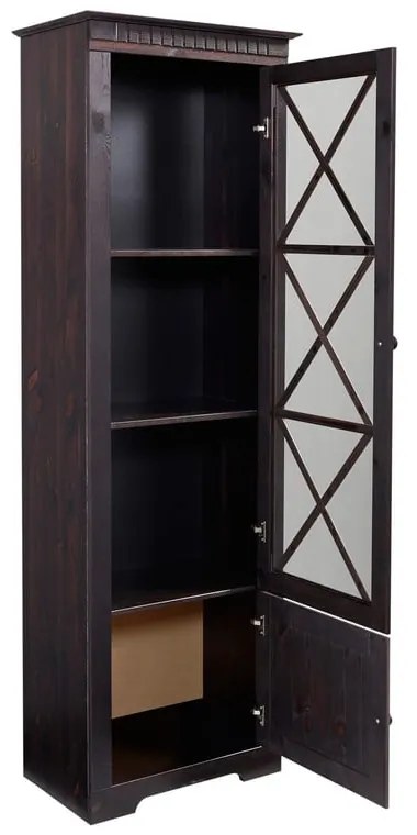 Vitrină maro închis din lemn de pin 180x35 cm Lisa – Støraa