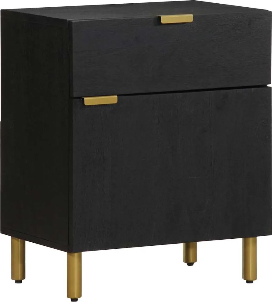 vidaXL Noptieră, negru, 50x33x60 cm, lemn prelucrat