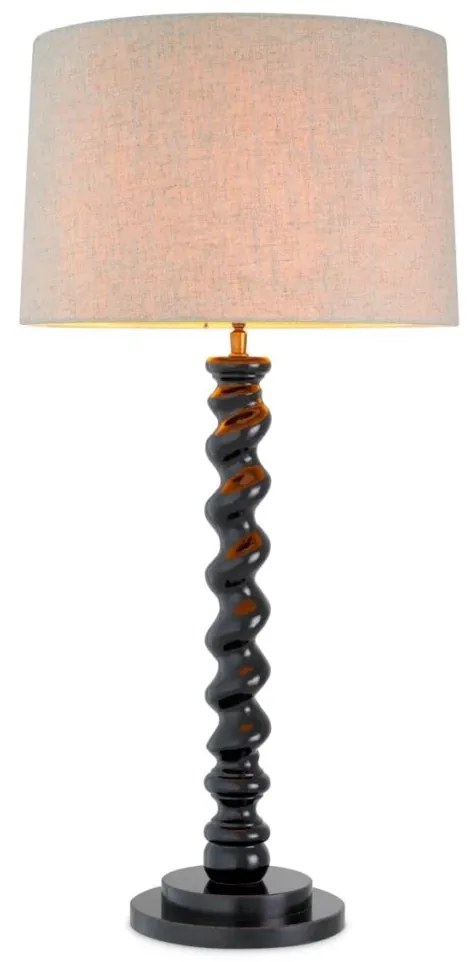 Lampa de masa LUX, Lemn, Tesatura, Negru, Massimo, 119672 HZ