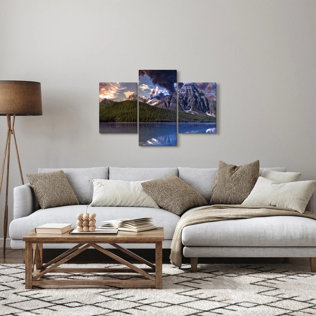 Tablou cu lac și munți (90x60 cm)