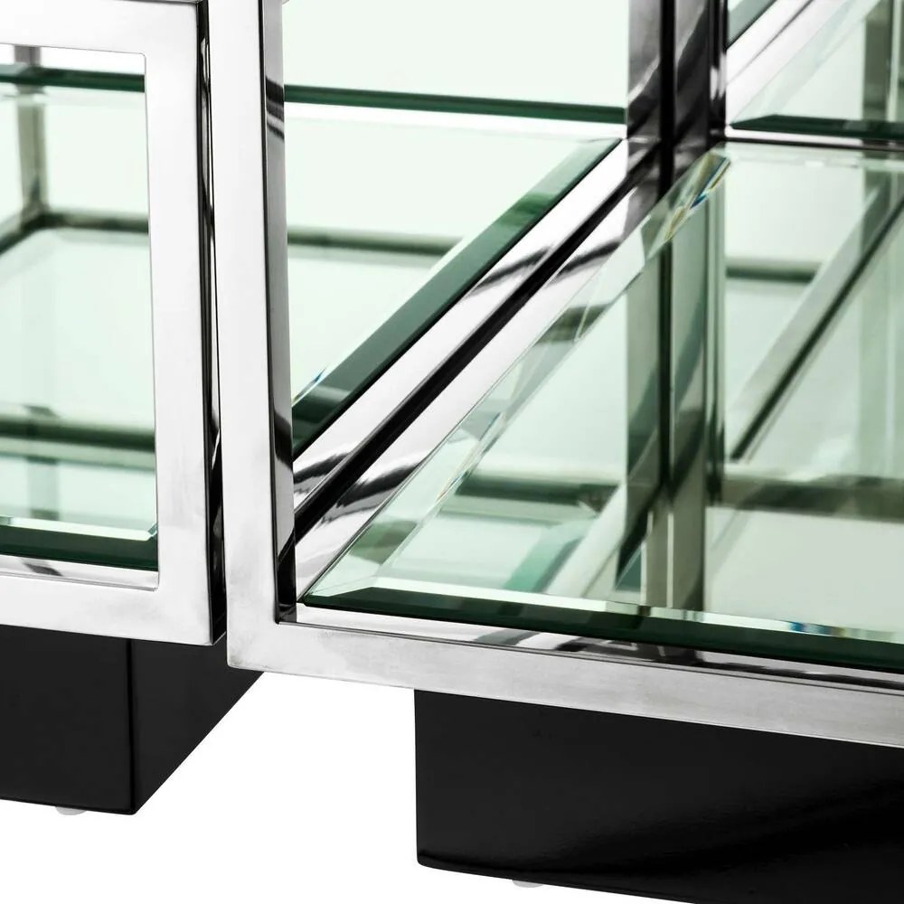 Set 4 masute de cafea design LUX Tortona otel inoxidabil lustruit 111074 HZ