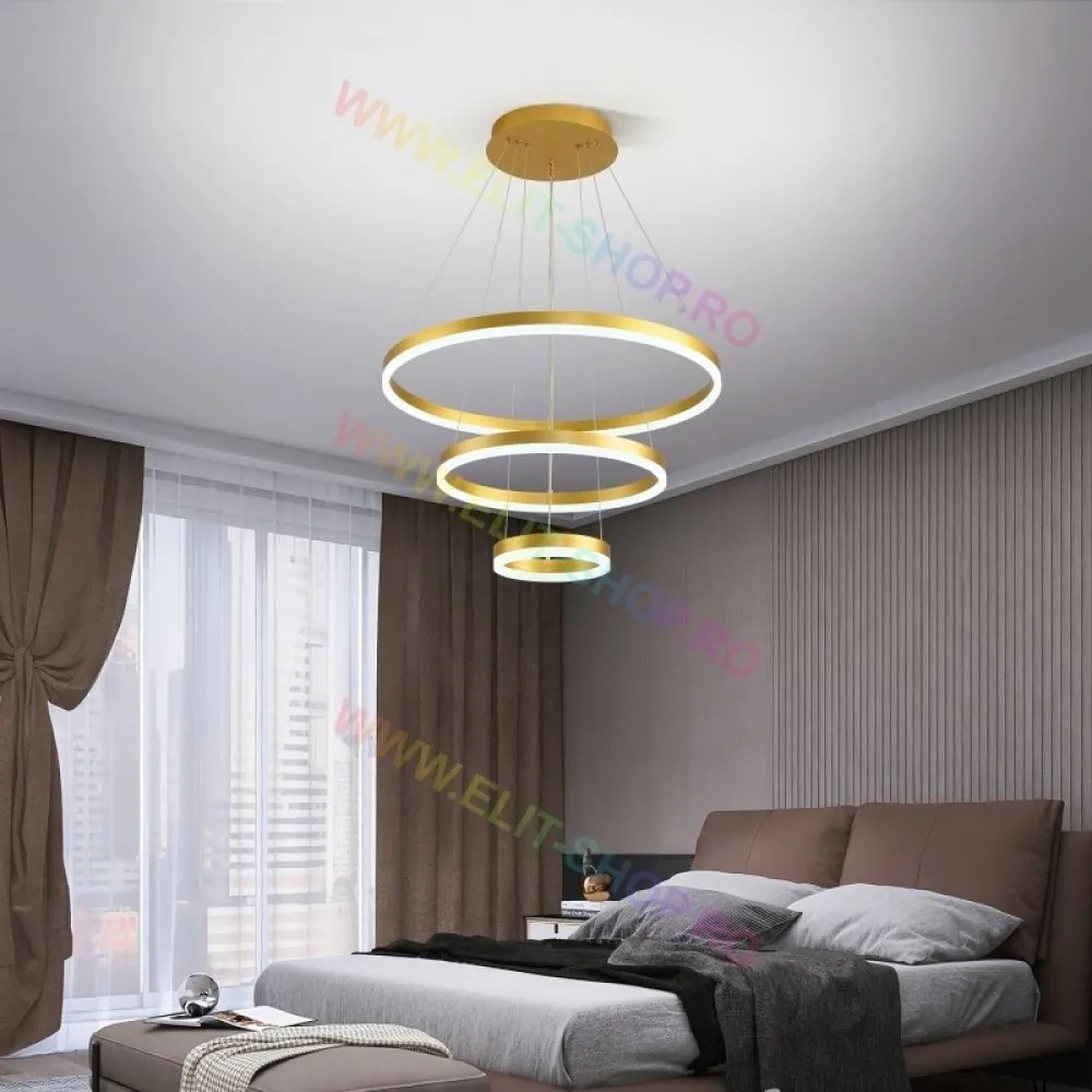 Lustra LED Cu Telecomanda, Elit's Esn1719-600-GD, 154W