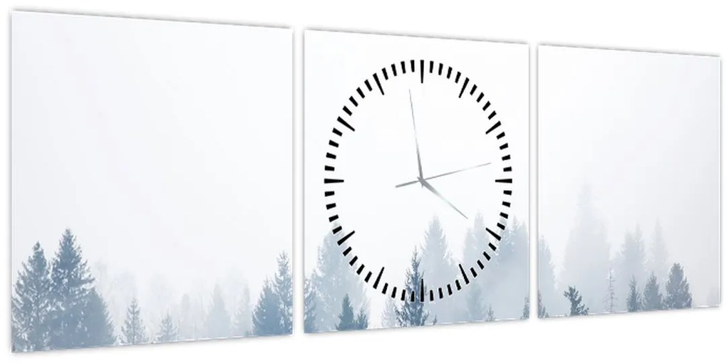 Tablou - Pădure cețoasă (cu ceas) (90x30 cm)