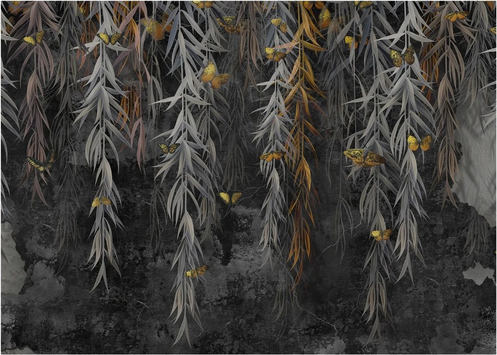 Tablou - Crenguțe de salcie, fundal negru (70x50 cm)