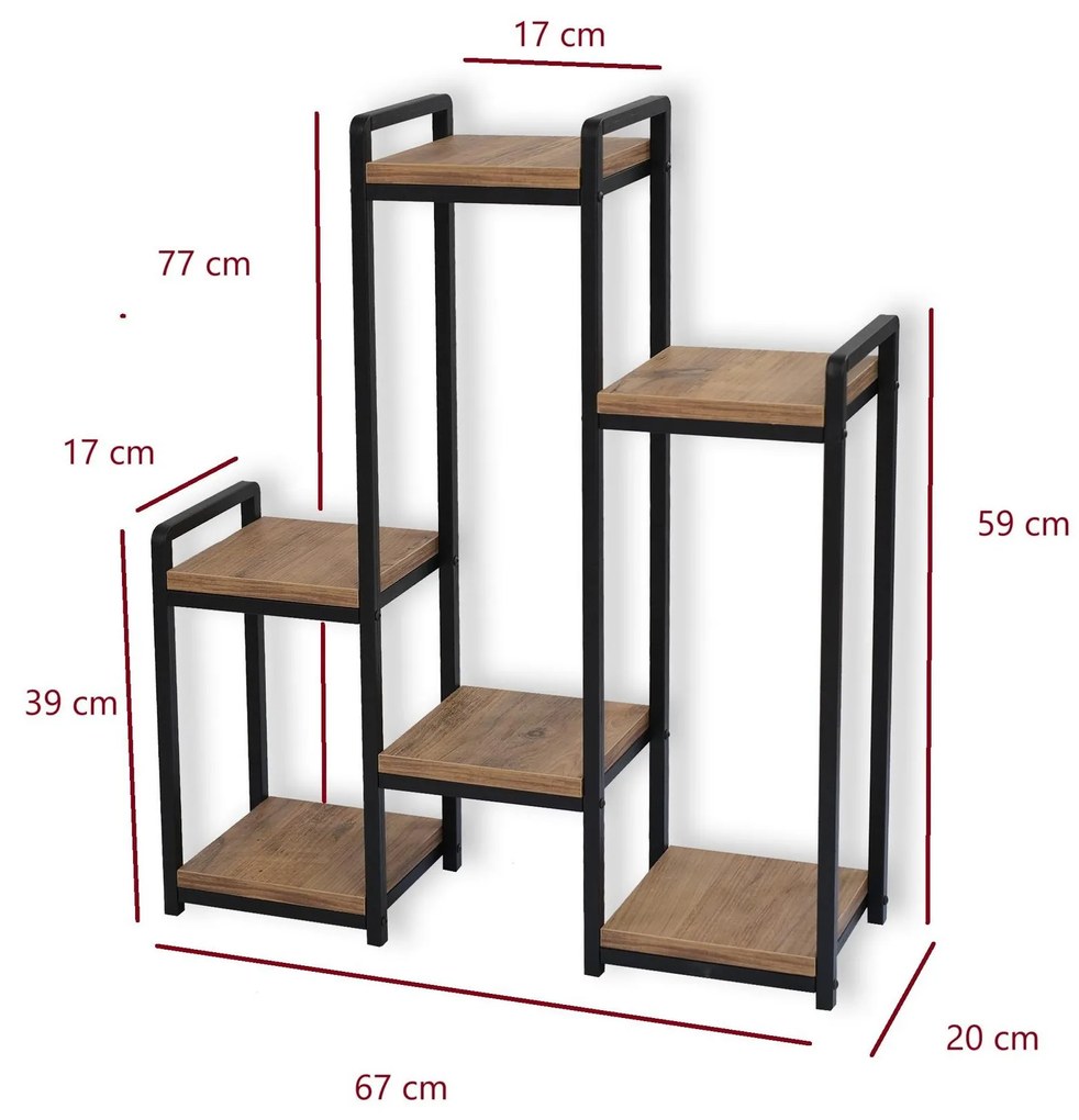 Ghiveci de flori decorativ Vopamo 2 (pin atlantic + negru). 1093630