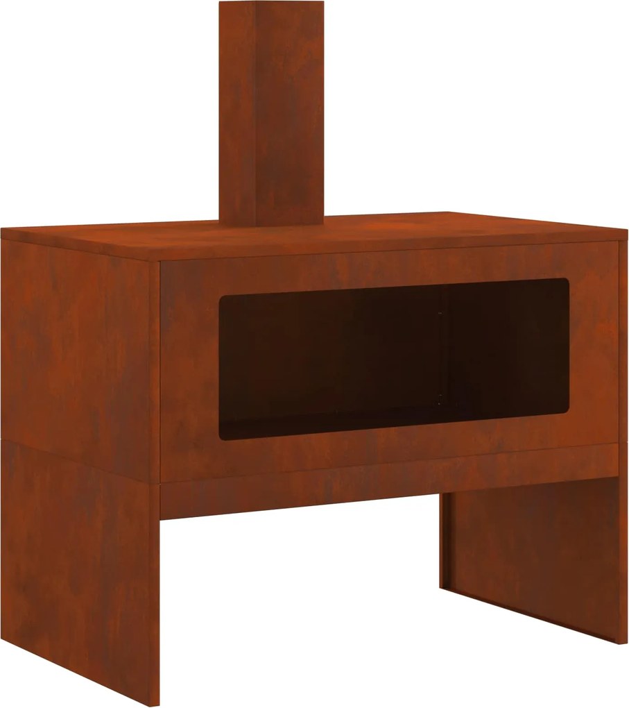 vidaXL Cuptor de foc Maro 80 x 50 x 96 cm Oțel rezistent de intemperii