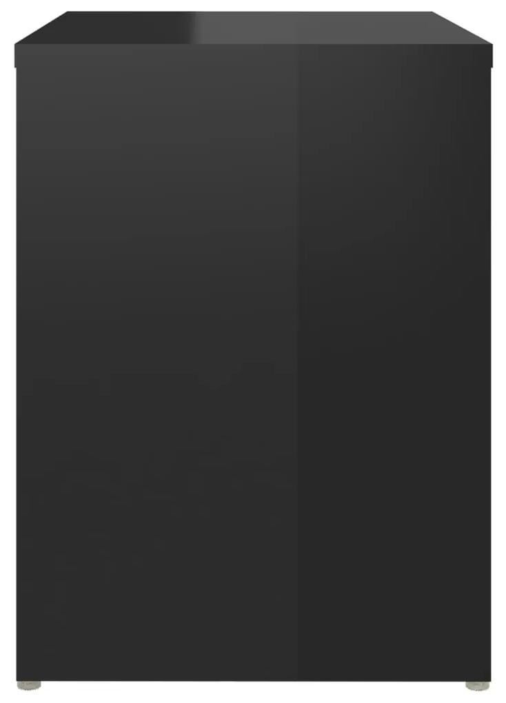 Noptiera, negru extra lucios, 40 x 30 x 40 cm, PAL 1, negru foarte lucios