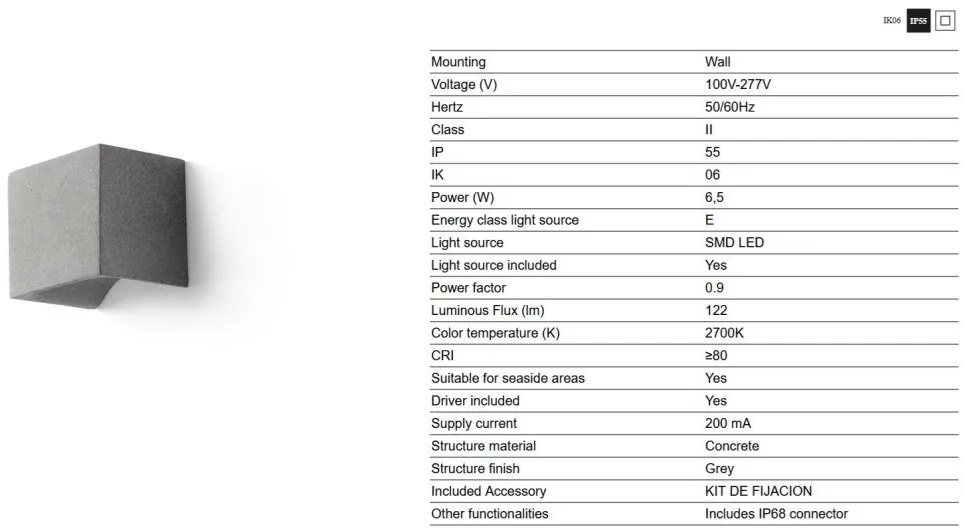 Aplica LED exterior iluminat ambiental IP55 GROT 2700K gri