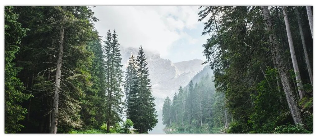 Tablou lacului în pădure (120x50 cm)