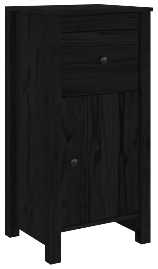 813762 vidaXL Servantă, negru, 40x35x80 cm, lemn masiv de pin